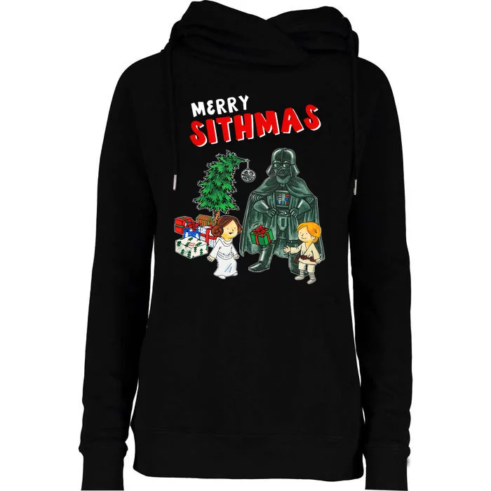 Merry Sithmas Princess Leia Luke Christmas Womens Funnel Neck Pullover Hood