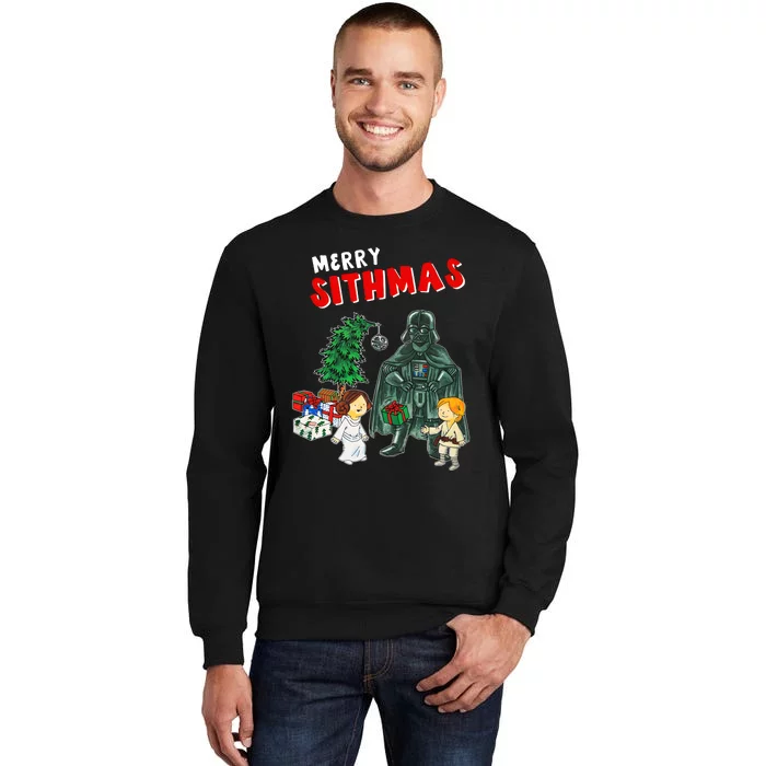 Merry Sithmas Princess Leia Luke Christmas Tall Sweatshirt