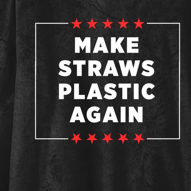 Make Straws Plastic Again Hooded Wearable Blanket