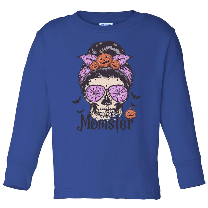 Momster Skeleton Pumpkin Halloween Great Gift Toddler Long Sleeve Shirt