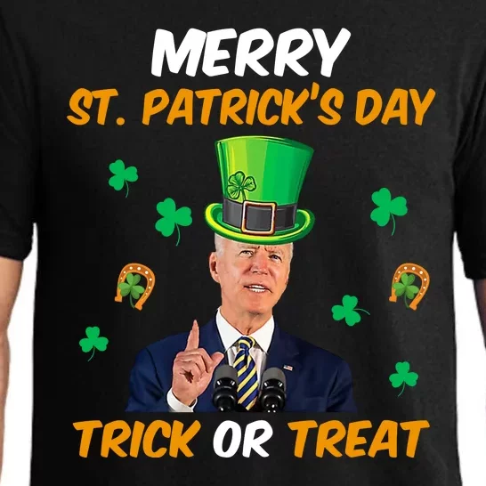 Merry St Patrick's Day Trick Or Treat Funny Confused Joe Biden Pajama Set