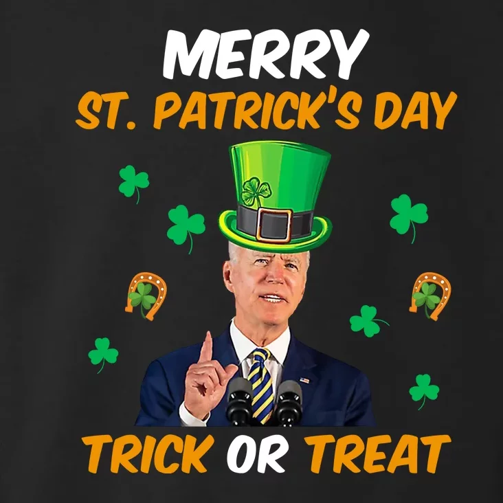 Merry St Patrick's Day Trick Or Treat Funny Confused Joe Biden Toddler Hoodie