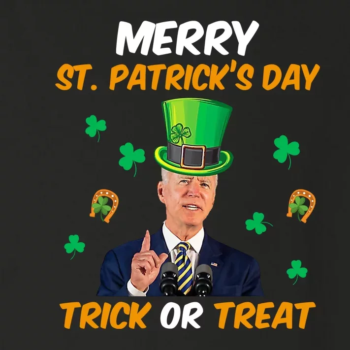 Merry St Patrick's Day Trick Or Treat Funny Confused Joe Biden Toddler Long Sleeve Shirt