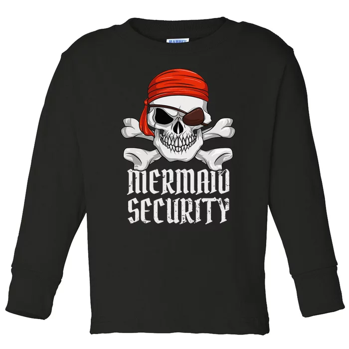 Mermaid Security Pirate Halloween Skull Pirate Eyepatch Toddler Long Sleeve Shirt