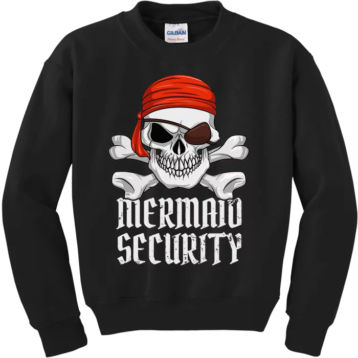 Mermaid Security Pirate Halloween Skull Pirate Eyepatch Kids Sweatshirt