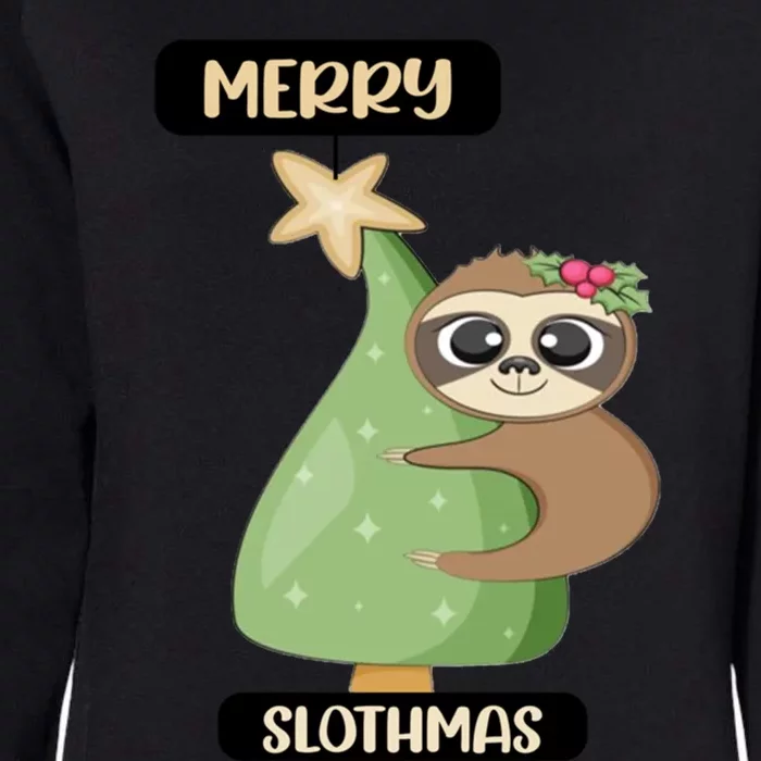 Merry Slothmas Pajamas Christmas Tree Bedding Gift Womens California Wash Sweatshirt