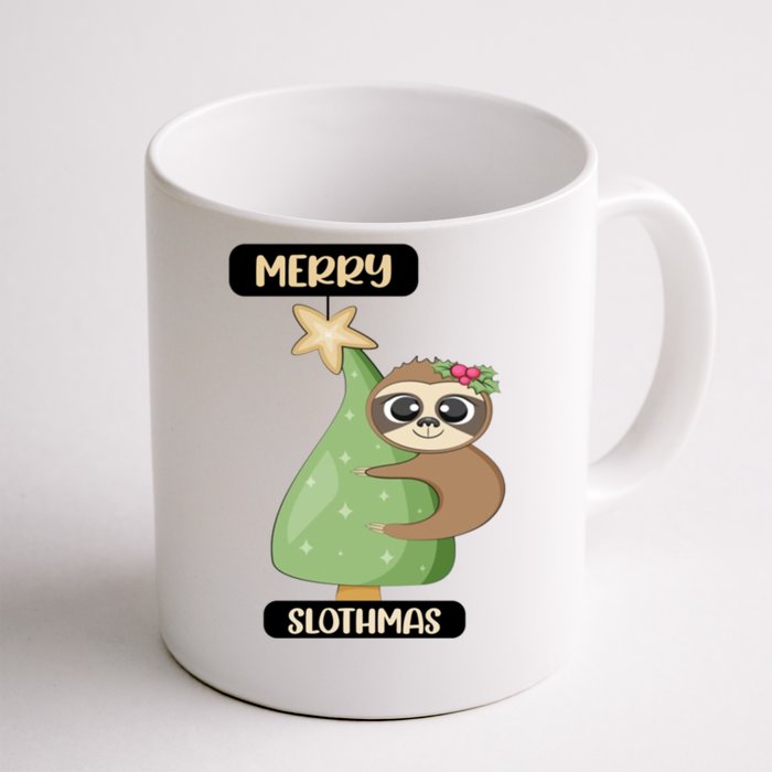 Merry Slothmas Pajamas Christmas Tree Bedding Gift Front & Back Coffee Mug