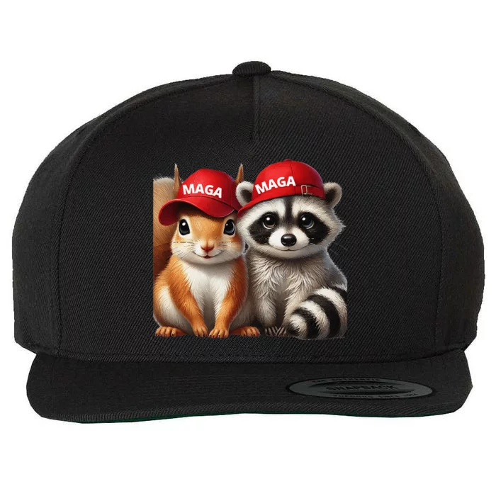 Maga Star Peanut The Squirrel & Fred The Raccoon Wool Snapback Cap