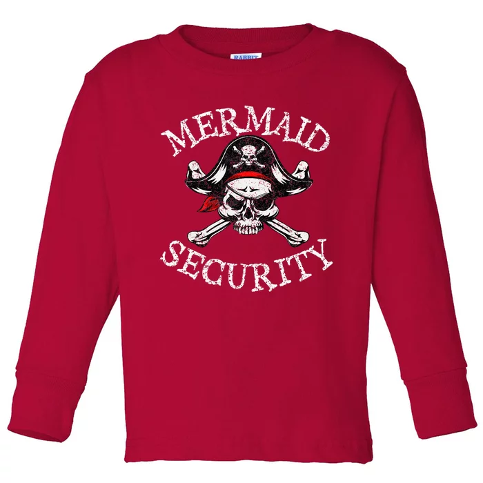 Mermaid Security Pirate Party Toddler Long Sleeve Shirt