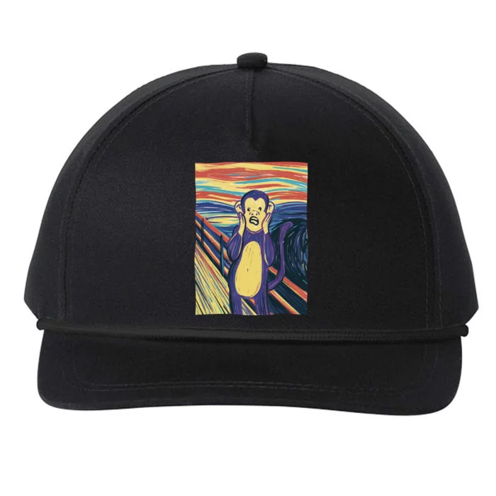 Monkey Screaming Painting Parody Snapback Five-Panel Rope Hat