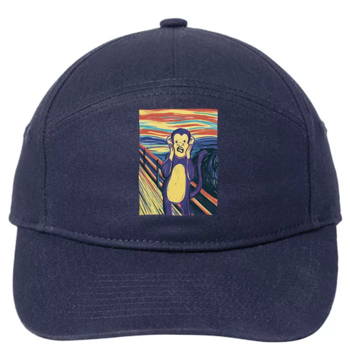 Monkey Screaming Painting Parody 7-Panel Snapback Hat