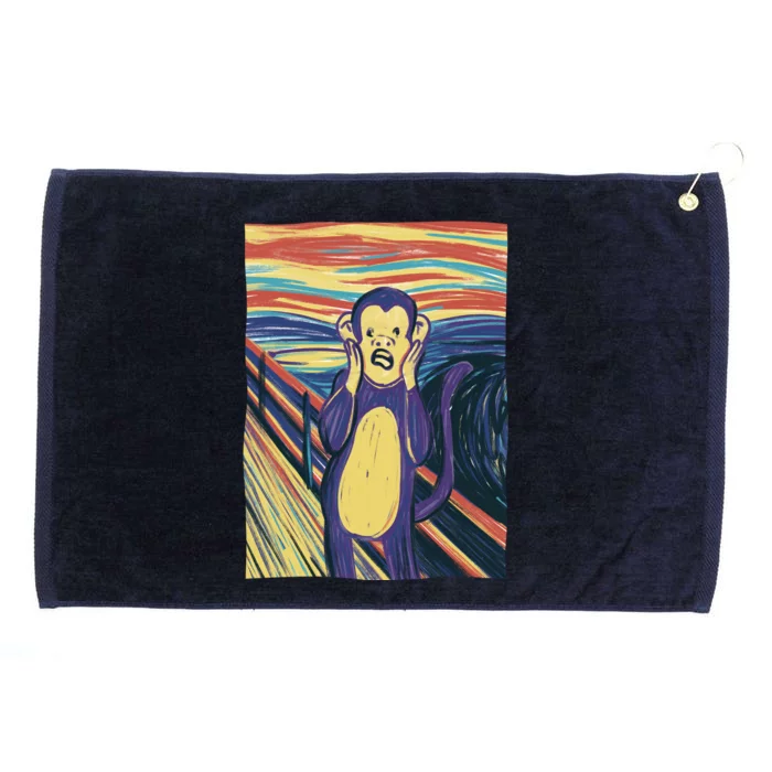 Monkey Screaming Painting Parody Grommeted Golf Towel