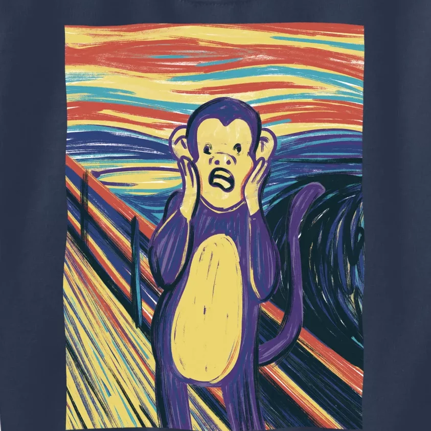 Monkey Screaming Painting Parody Kids Sweatshirt