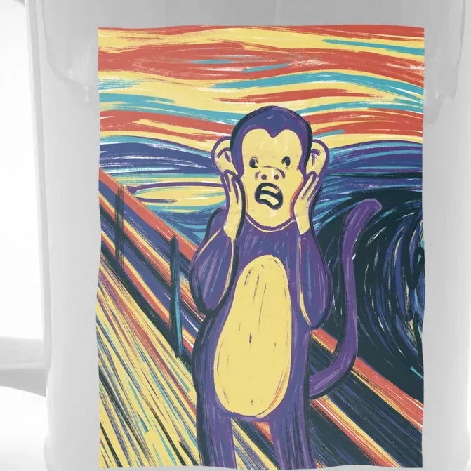 Monkey Screaming Painting Parody Front & Back Beer Stein