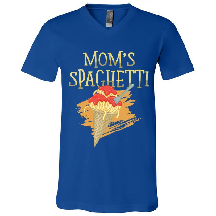 Mom's Spaghetti Pasta Lover Italian Food Spaghetti Funny Gift V-Neck T-Shirt