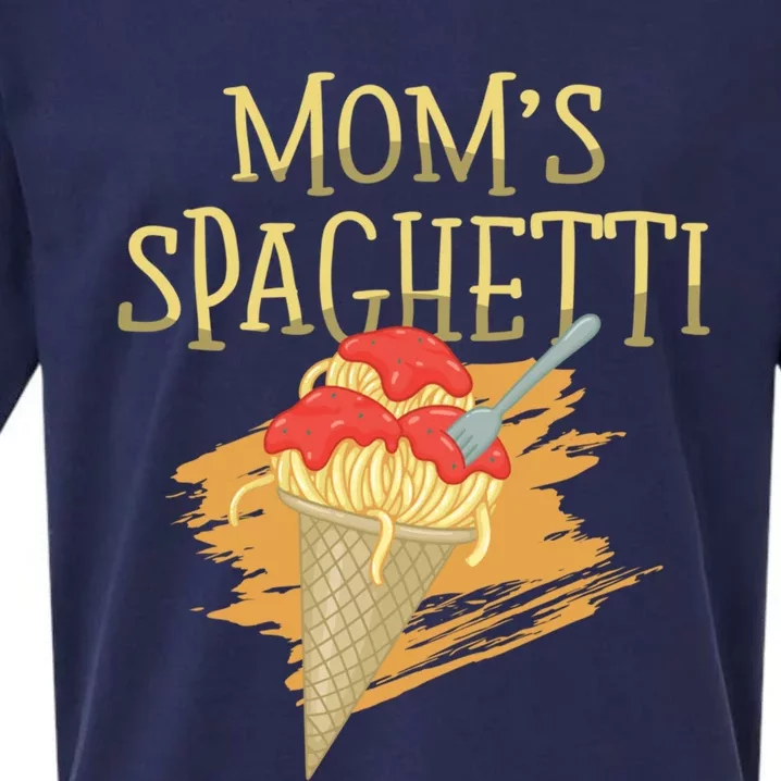 Mom's Spaghetti Pasta Lover Italian Food Spaghetti Funny Gift Sueded Cloud Jersey T-Shirt