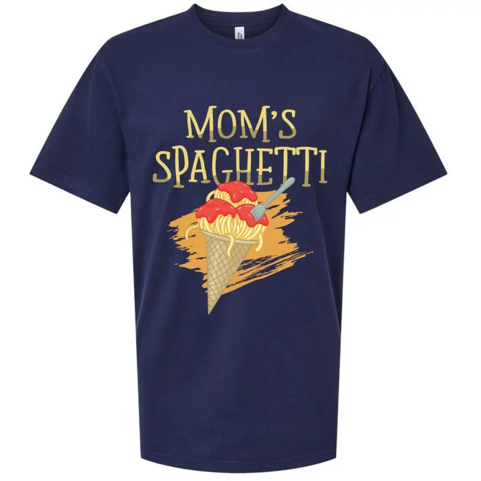 Mom's Spaghetti Pasta Lover Italian Food Spaghetti Funny Gift Sueded Cloud Jersey T-Shirt