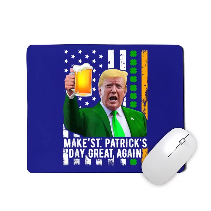 Make St Patrick's Day Great Again Funny Trump Shamrock Beer Gift Mousepad