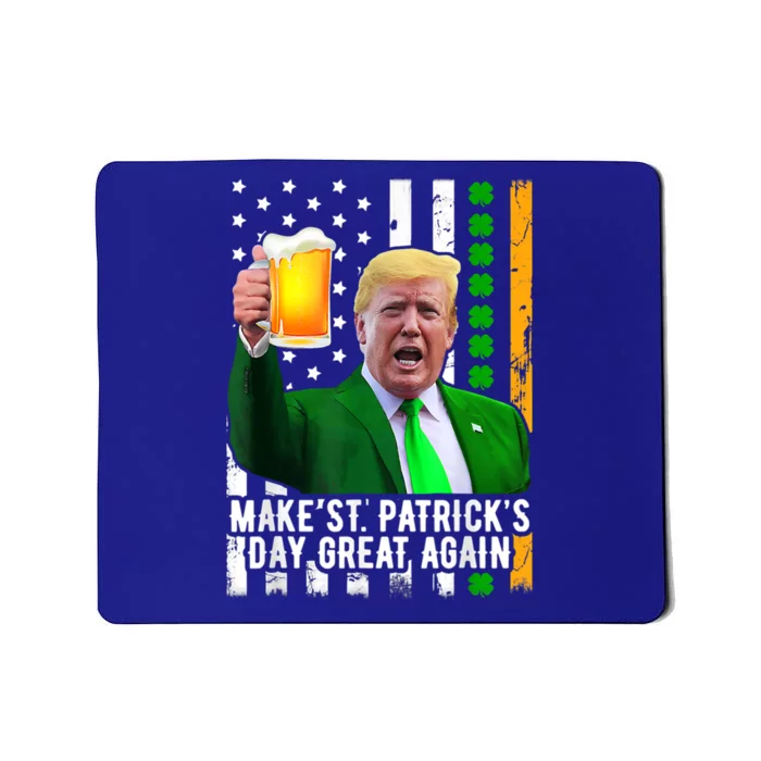 Make St Patrick's Day Great Again Funny Trump Shamrock Beer Gift Mousepad