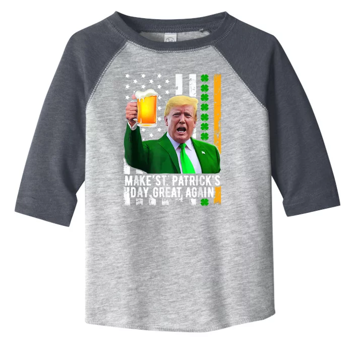 Make St Patrick's Day Great Again Funny Trump Shamrock Beer Gift Toddler Fine Jersey T-Shirt