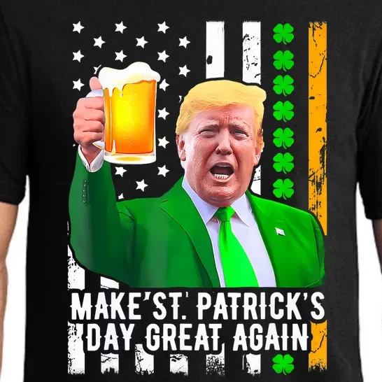 Make St PatrickS Day Great Again Funny Trump Pajama Set