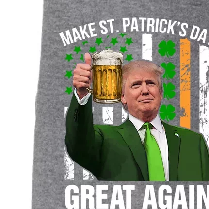 Make St Patrick's Day Great Again Funny Usa Flag Trump Gift Doggie 3-End Fleece Hoodie