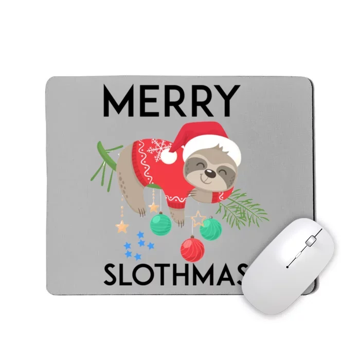 Merry Slothmas Pajamas Christmas Hanging Tree Bed Gift Mousepad