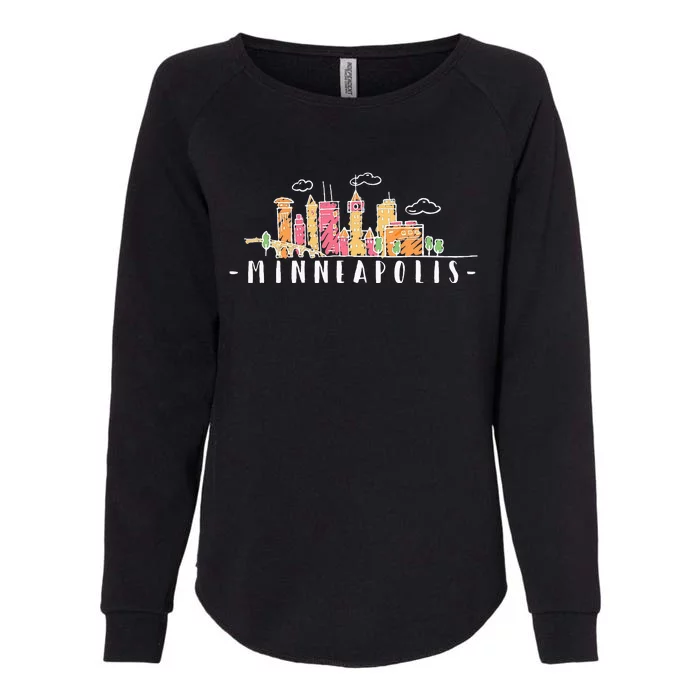 Minneapolis Skyline Pride Vintage Minnesota Womens California Wash Sweatshirt