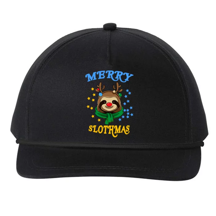 Merry Slothmas Pajamas Christmas Rudolph Decoration Gift Snapback Five-Panel Rope Hat