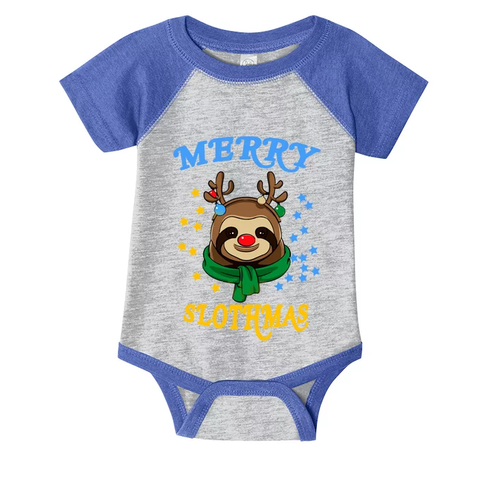 Merry Slothmas Pajamas Christmas Rudolph Decoration Gift Infant Baby Jersey Bodysuit