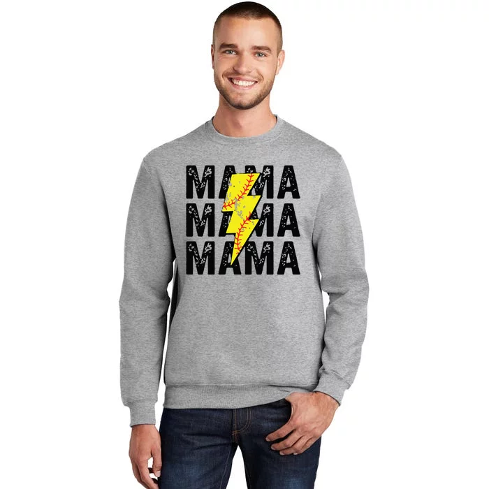 Mom Softball Player Vintage Mother's Day Tall Sweatshirt