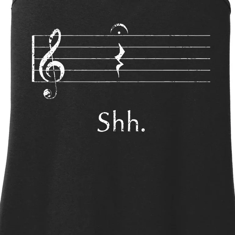 Music Shh Quarter Rest And Fermata Ladies Essential Tank