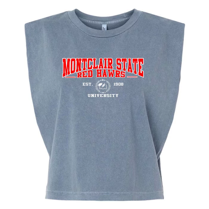 Montclair State Red Hawks Retro University Arch Vintage Garment-Dyed Women's Muscle Tee