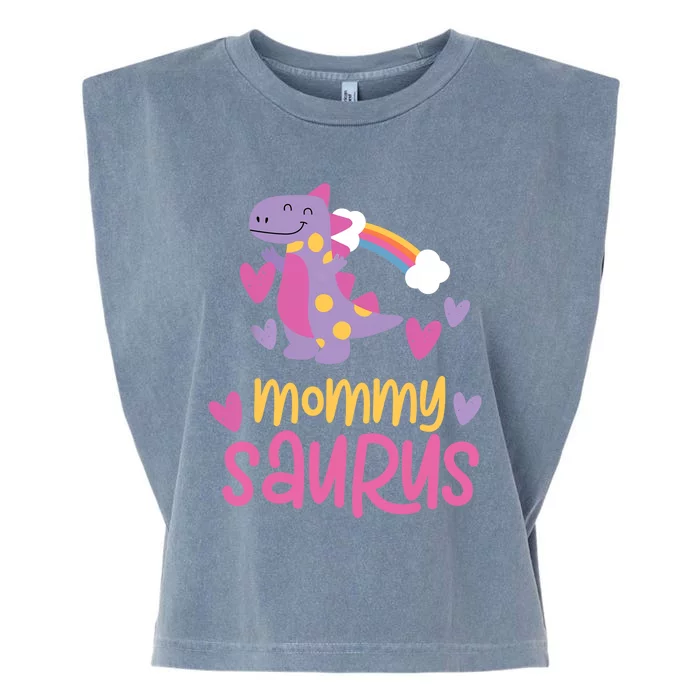 Mommy Saurus Rex Dinosaur Garment-Dyed Women's Muscle Tee