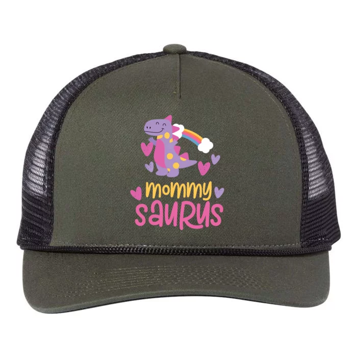 Mommy Saurus Rex Dinosaur Retro Rope Trucker Hat Cap