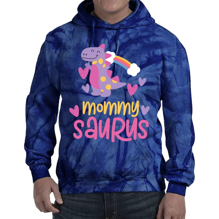 Mommy Saurus Rex Dinosaur Tie Dye Hoodie