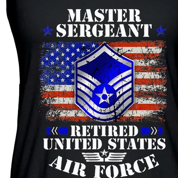 Master Sergeant Retired United States Usa Flag Ladies Essential Flowy Tank