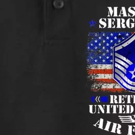 Master Sergeant Retired United States Usa Flag Dry Zone Grid Performance Polo