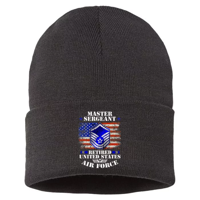 Master Sergeant Retired United States Usa Flag Sustainable Knit Beanie