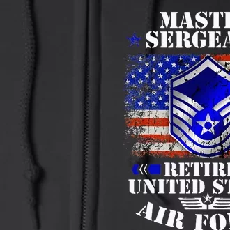 Master Sergeant Retired United States Usa Flag Full Zip Hoodie