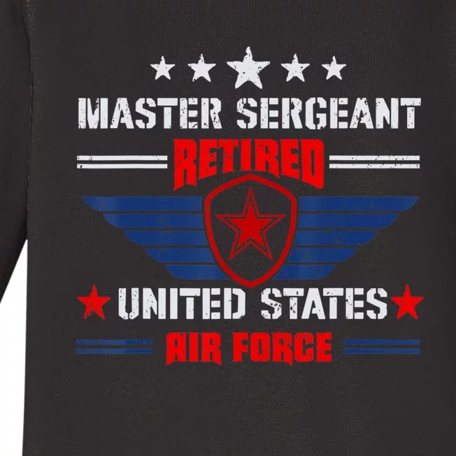 Master Sergeant Retired Air Force Military Retirement Baby Long Sleeve Bodysuit