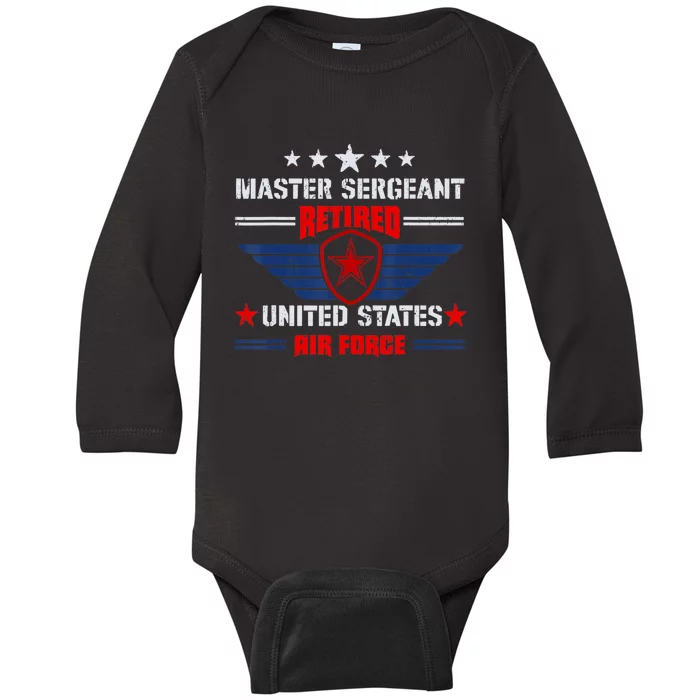 Master Sergeant Retired Air Force Military Retirement Baby Long Sleeve Bodysuit