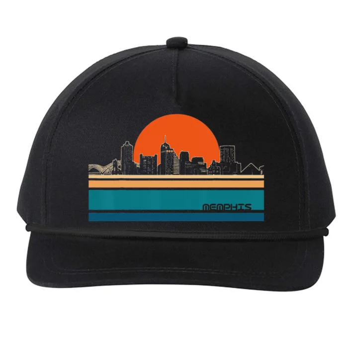 memphis skyline retro Snapback Five-Panel Rope Hat