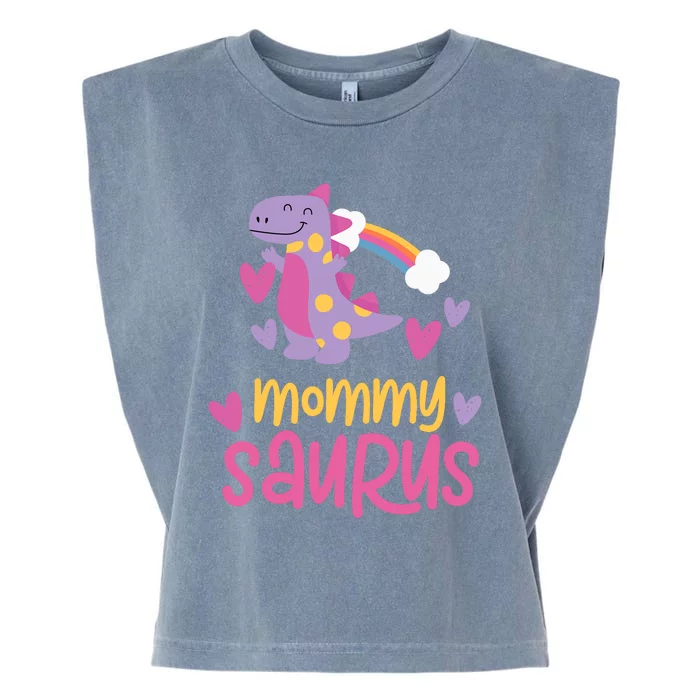 Mommy Saurus Rex Dinosaur Garment-Dyed Women's Muscle Tee