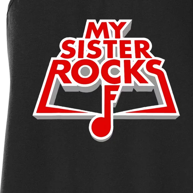 My Sister Rocks Heavy Metal Women's Racerback Tank