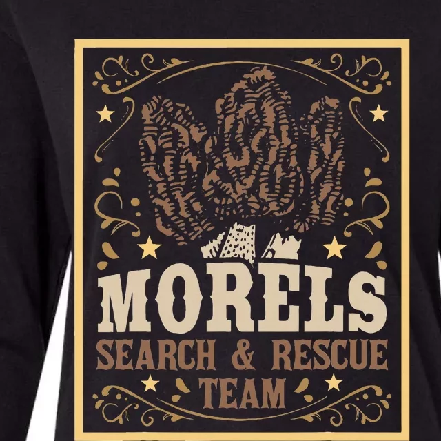 Morel Search Rescue Team Mushroom Hunting Mushroom Hunter Womens Cotton Relaxed Long Sleeve T-Shirt