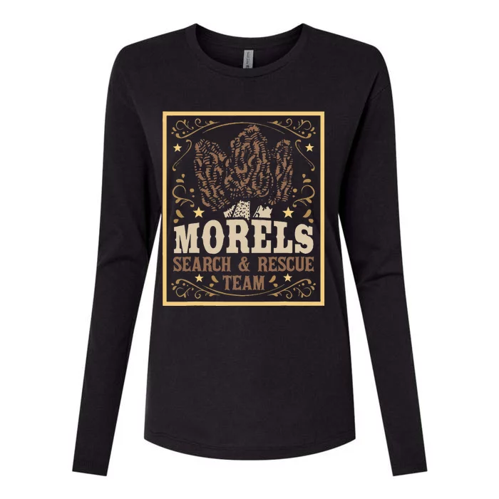 Morel Search Rescue Team Mushroom Hunting Mushroom Hunter Womens Cotton Relaxed Long Sleeve T-Shirt