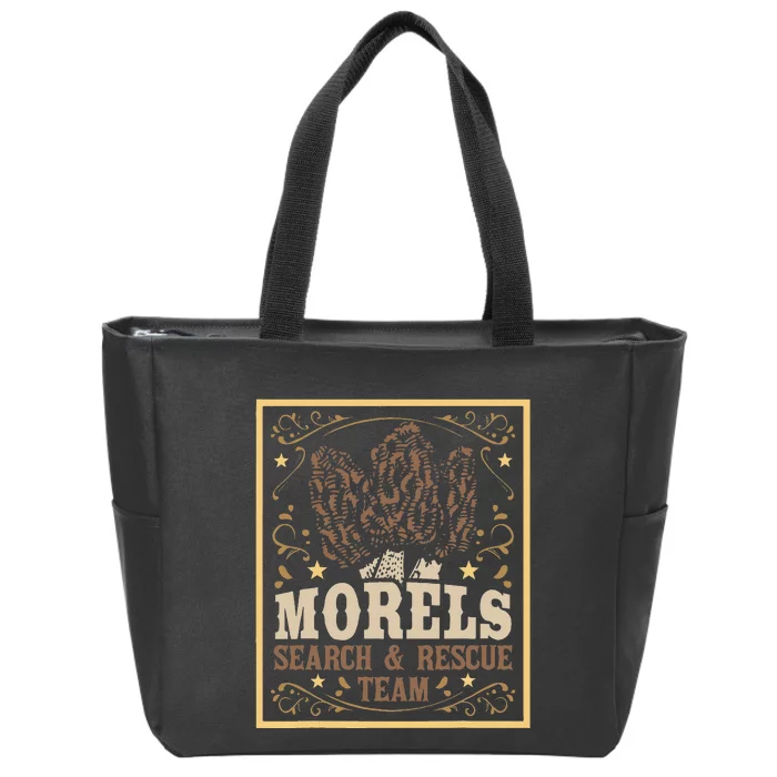 Morel Search Rescue Team Mushroom Hunting Mushroom Hunter Zip Tote Bag