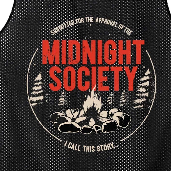 Midnight Society Red Text Campfire Mesh Reversible Basketball Jersey Tank