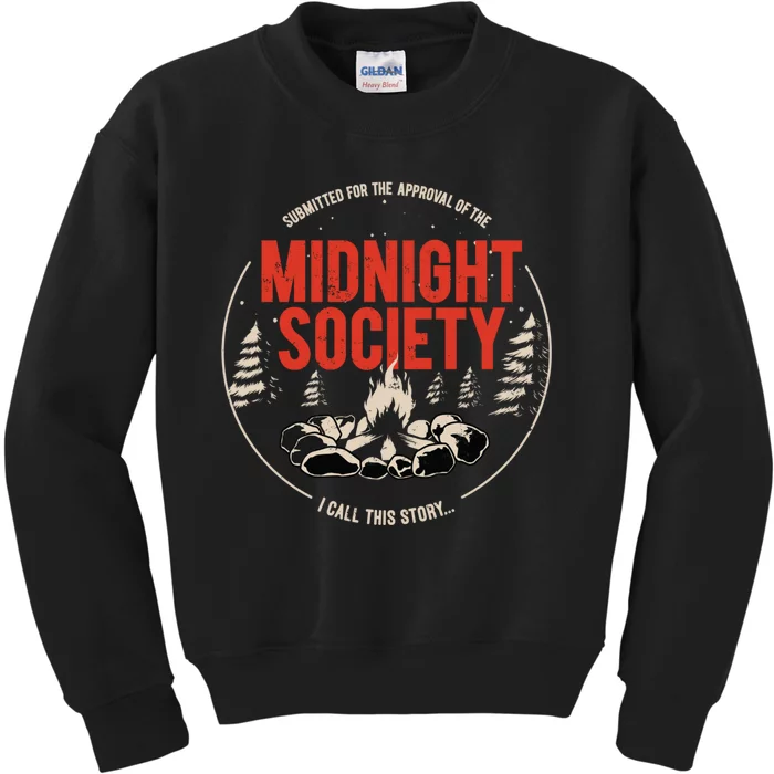 Midnight Society Red Text Campfire Kids Sweatshirt